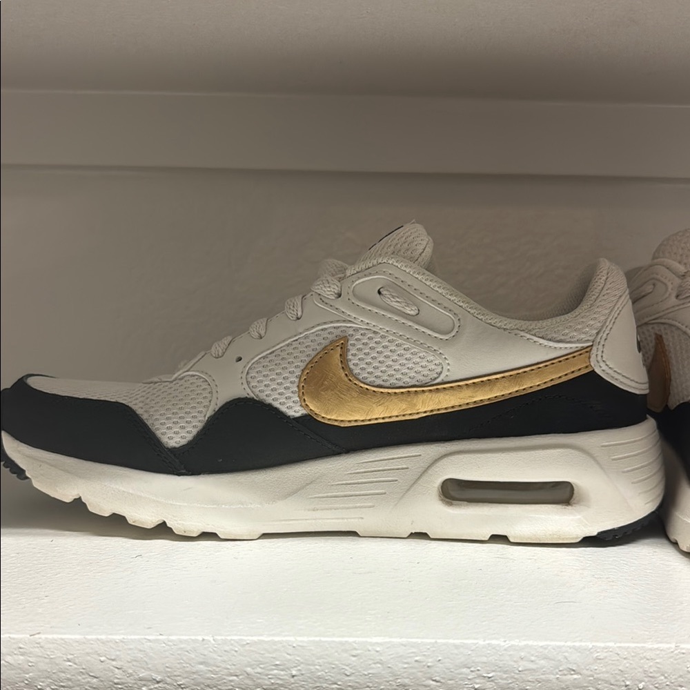 Nike Air Max with Gold and Black Accents